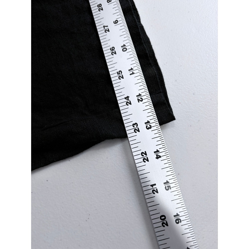 Bryn Walker Black Linen Wide Leg Cropped Pants Ankle Pockets Button Detail L USA - Picture 15 of 15